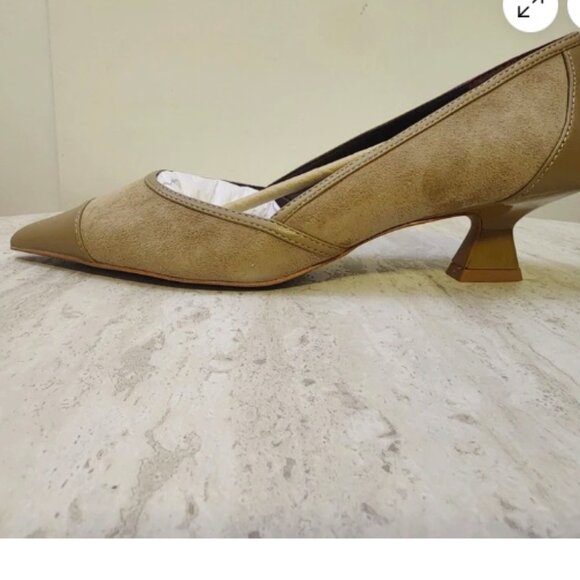 Franco Sarto Darcy Pointed Toe Kitten Heel Tuscan Taupe SuedeLeather - c005 - Picture 5 of 8